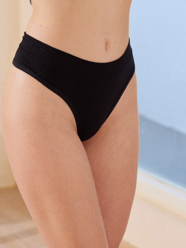 性感隱形運動健身高彈性丁字褲 (黑色)