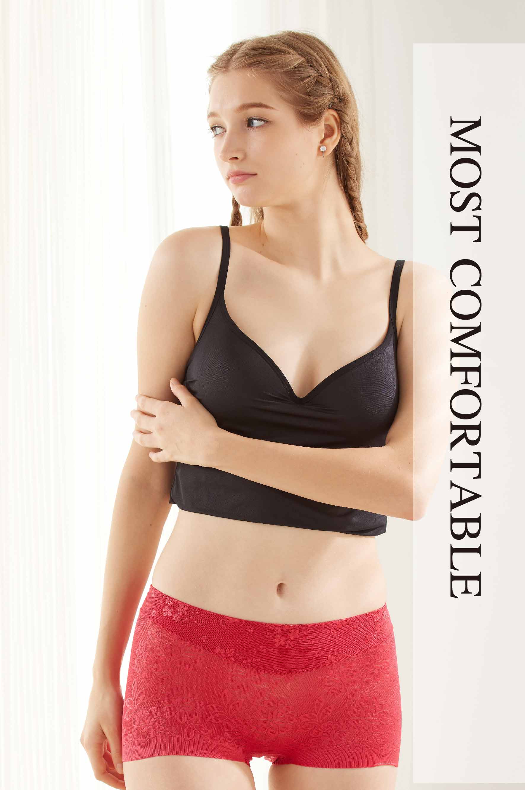 親膚柔感緞面緹花蠶絲高級褲 (天空藍)