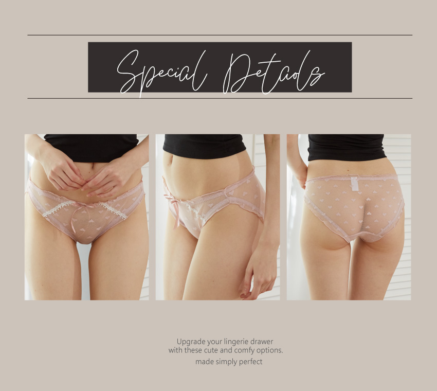 戀愛心情透氣網紗包臀三角內褲 (粉色) L-XL