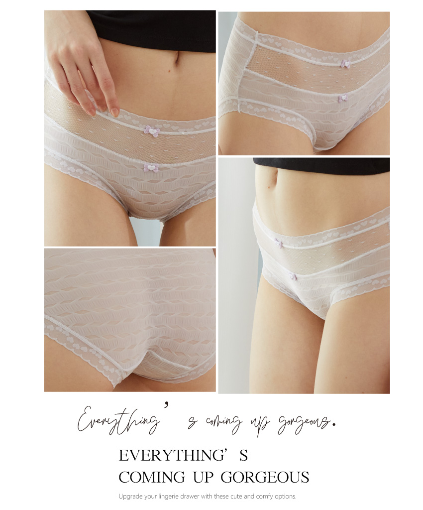 輕薄透氣泡泡網紗包臀三角內褲 (紫色) M-XL