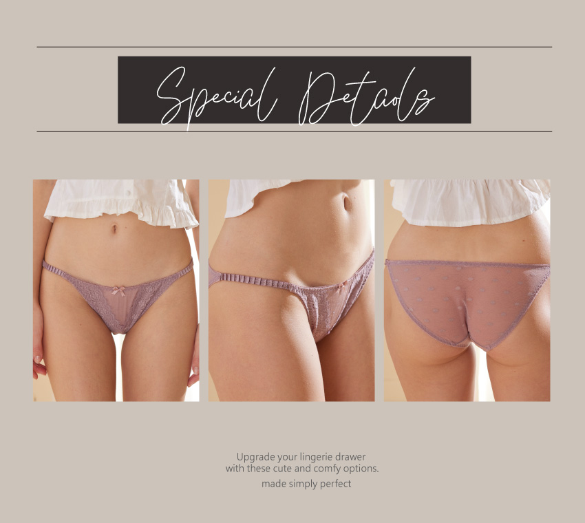 蕾絲性感網紗細條折摺三角褲 ()FREE