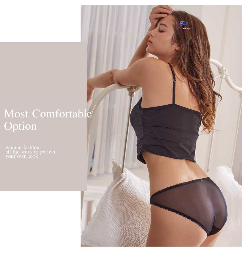 輕奢．輕薄輕盈性感透氣簍空蕾絲低腰三角褲(黑色)