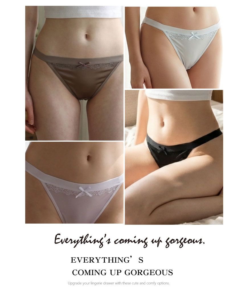 舒芙高衩微蕾絲低腰三角褲 (天空藍) L-XL