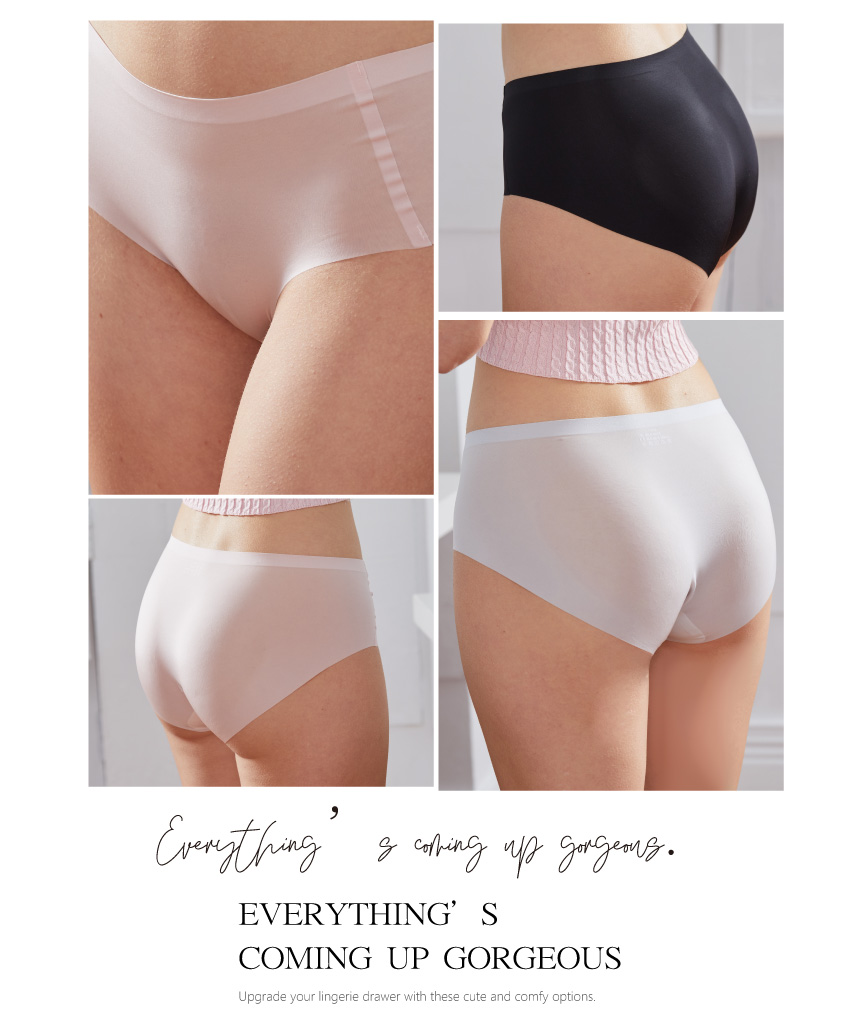 超薄抗菌透氣無痕抑菌三角褲 (粉色)M-L