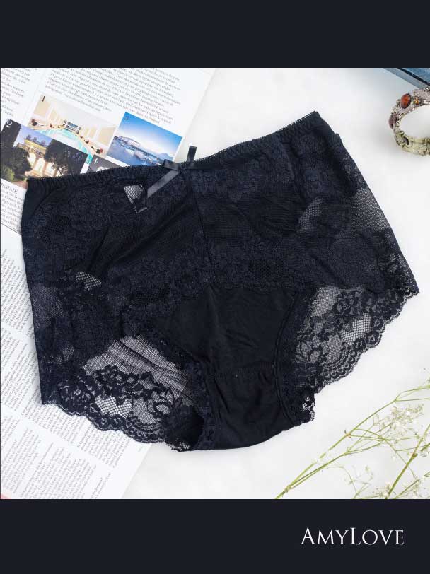 莫代爾棉蕾絲無痕內褲(灰色) M-XL