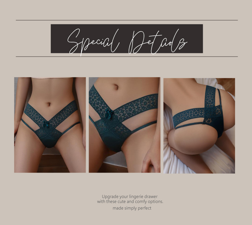 網紗細帶鏤空蜜桃臀性感蕾絲丁字褲 (黑色) M-L