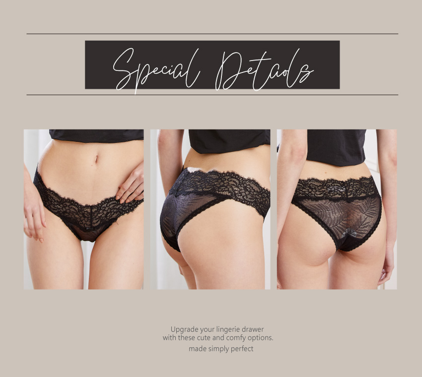 性感甜心蕾絲低腰三角褲 (酒紅焦糖色) FREE