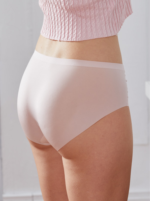 超薄抗菌透氣無痕抑菌三角褲 (粉色)M-L