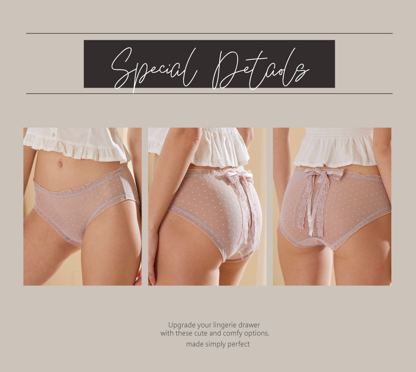 日系高透氣網紗蝴蝶結可愛性感三角褲 () M-XL