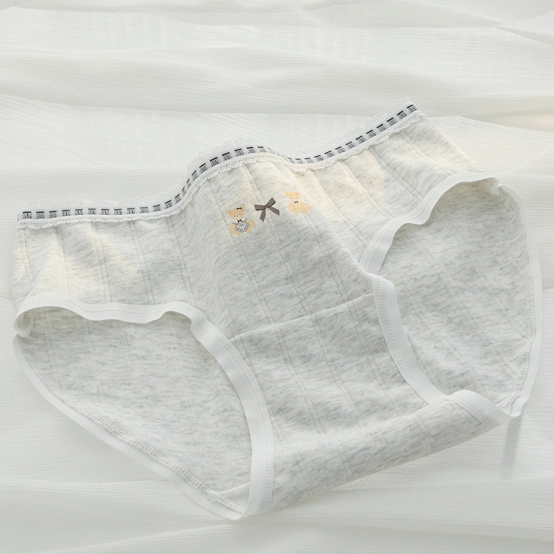 Cotton ss 灰熊熊棉質三角內褲(淺灰色) L-XL