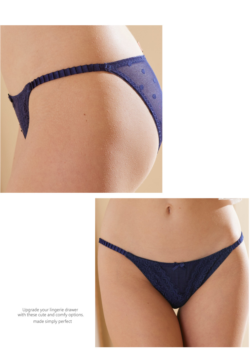 蕾絲性感網紗細條折摺三角褲 ()FREE