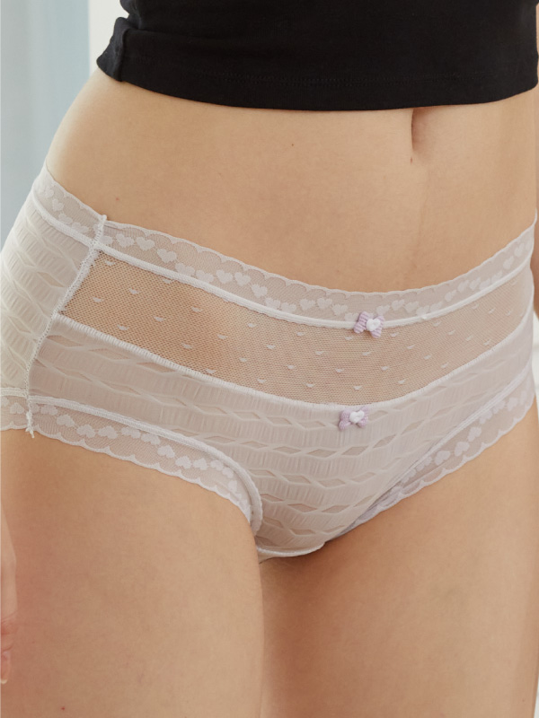 輕薄透氣泡泡網紗包臀三角內褲 (紫色) M-XL