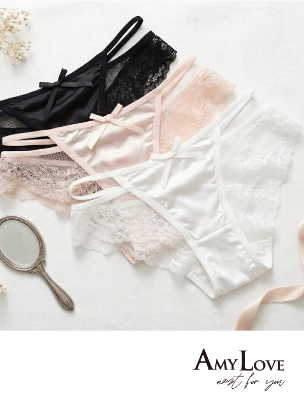 小情事蕾絲簍空蕾絲低腰三角褲 (黑色) M-L