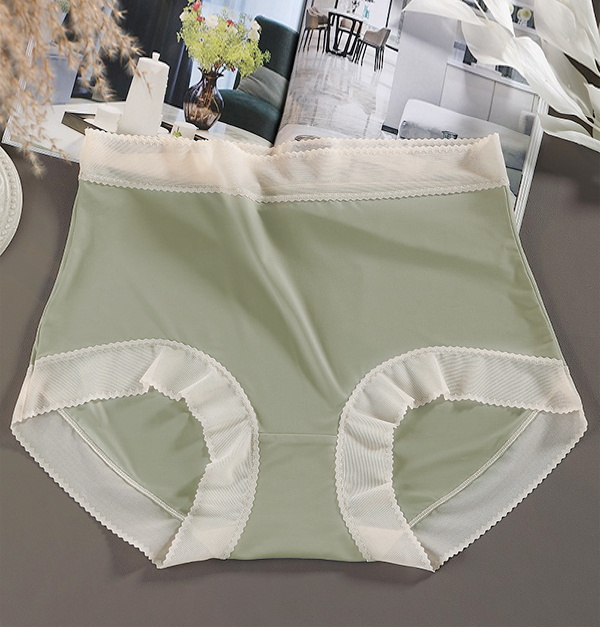 高透氣輕薄抗菌包臀桑蠶絲三角褲 (柔綠色) XL