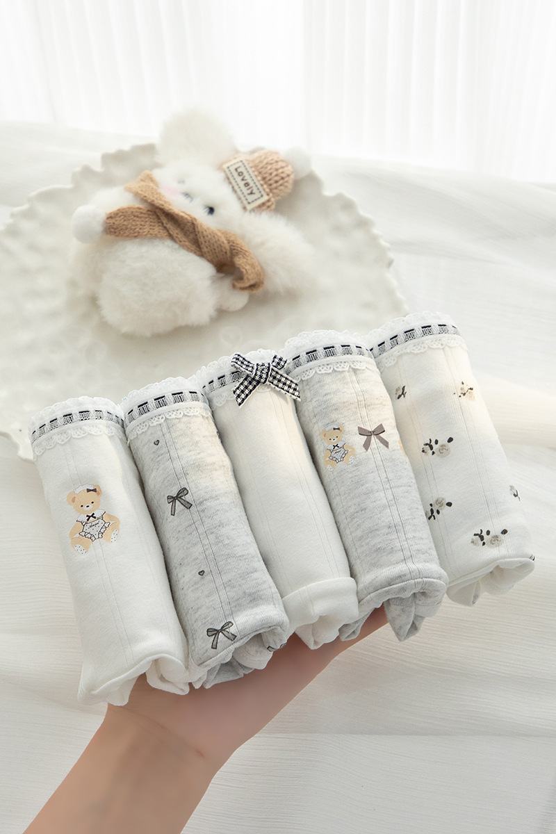 Cotton ss 灰熊熊棉質三角內褲(淺灰色) L