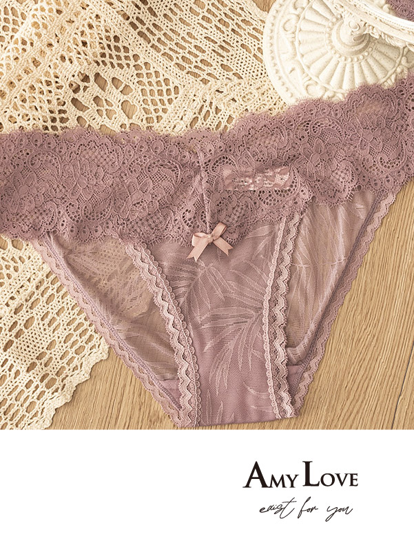 性感甜心蕾絲低腰三角褲 (豆沙) FREE