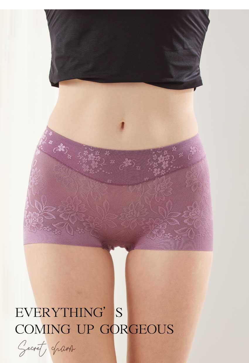 親膚柔感緞面緹花蠶絲高級褲 ()