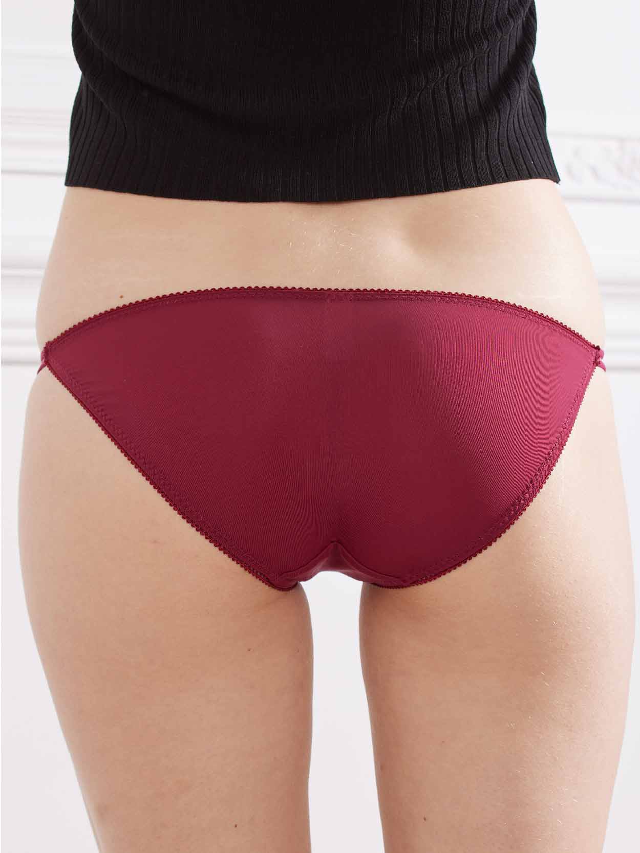 性感細條蕾絲包臀三角褲 (紅色) M-XL