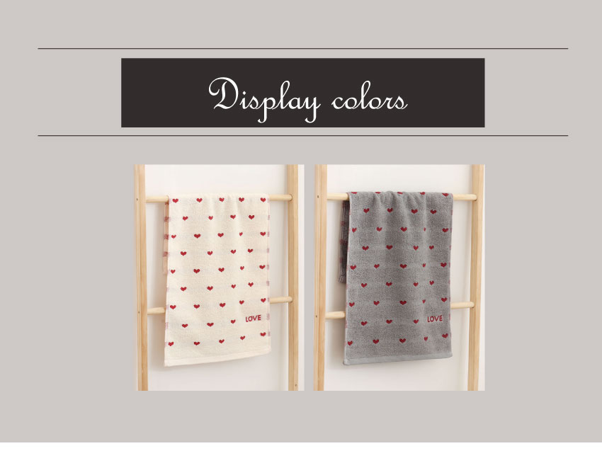 柔軟100%純棉愛心毛巾(灰色)