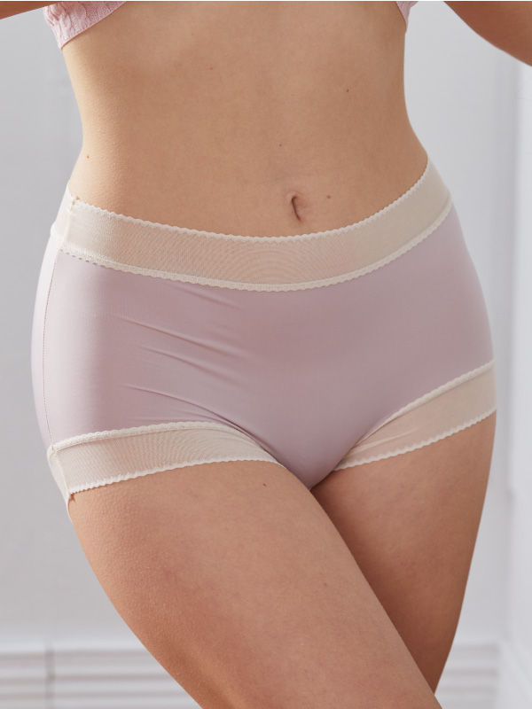 高透氣輕薄抗菌包臀桑蠶絲三角褲 (紫色) XL-3XL