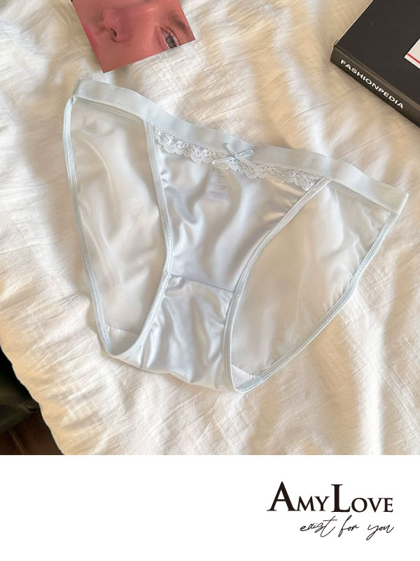 舒芙高衩微蕾絲低腰三角褲 (天空藍) L-XL